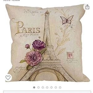 18” Pillow Cover Paris theme Eiffel Tower
